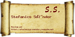 Stefanics Sándor névjegykártya