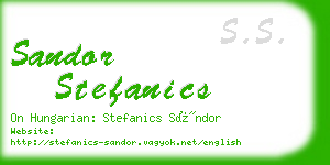 sandor stefanics business card